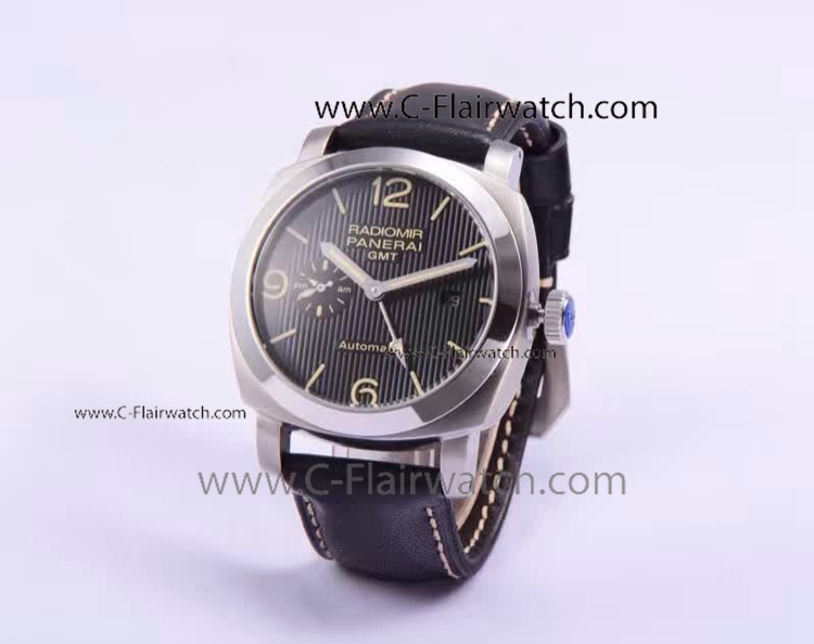 Clone Panerai Radiomir GMT 1940 SS Black Dial PAM00657 Watch